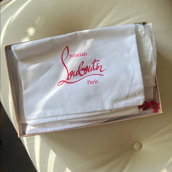 Christian Louboutin Gray Suede and Red Heels, Size 40 (10B) - Picture 12 of 15